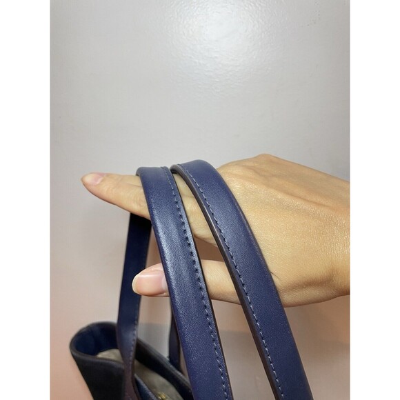 Michael Kors Navy Fulton Textured Canvas and Leather Trim Medium Tote - Picture 6 of 11